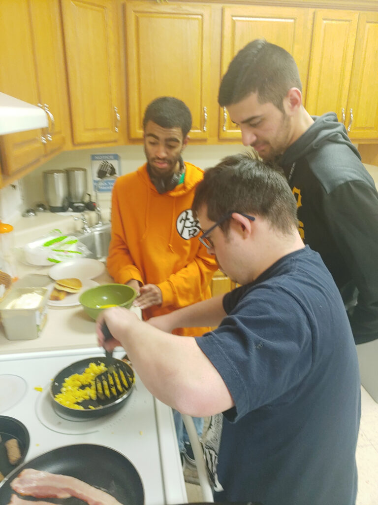 Men preparing a meal