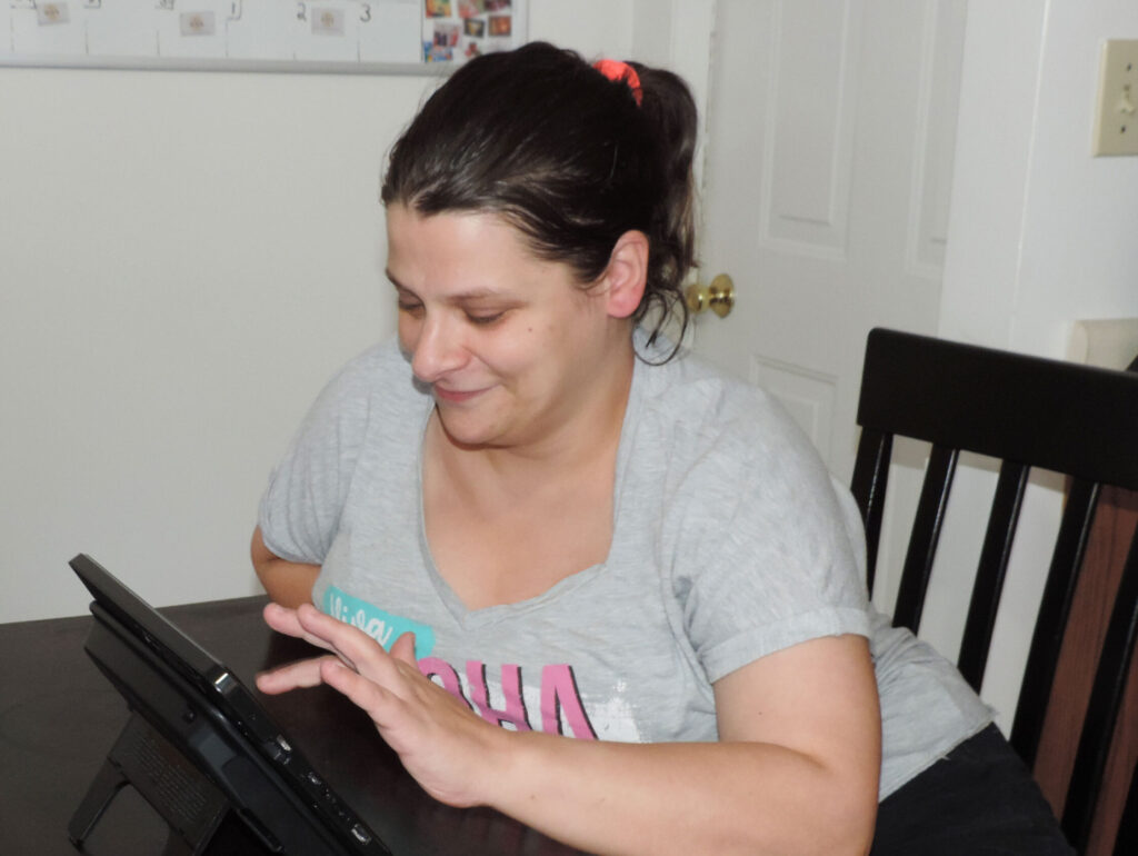 Woman using a smart tablet
